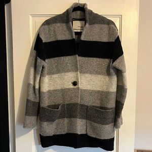 Aritzia Black and Gray Striped Jacket